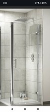 800mm semi-frameless hinged shower door