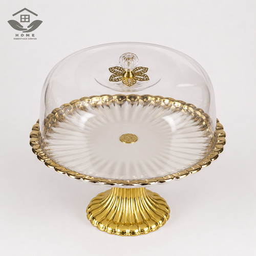 Ceramic cake stand clear - cake, w/clear