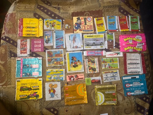 Vintage bubble gum wrappers - vintage,