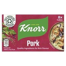 Knorr Pork Stock Cubes gluten free to add a rich pork flavour to your dishes 8x
