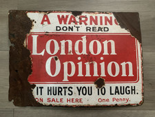 Original London Opinion Double Sided Enamel Sign