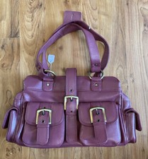 TOMMY & KATE' LARGE RED FULL GRAIN Genuine 100%  LEATHER BAG Brand New