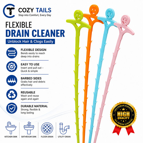 Flexible drain snake hair clog - drain,