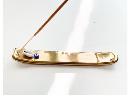 Gold ceramic incense holder
