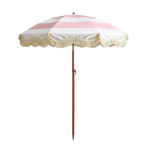 Sunshade with fringe - with, striped