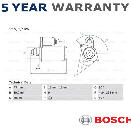 Bosch starter motor fits range - starter,
