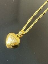 22K 22Ct GENUINE Gold Filled 45cm, 18” Chain Necklace With Heart Pendant Ref:73