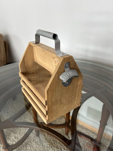 Wooden pack holder caddy - wooden,