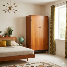 Vintage Wardrobe Painted Wood
