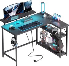 Shaped gaming desk with rgb - l,