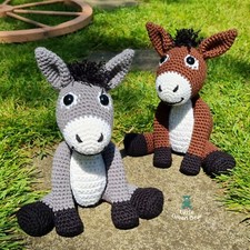 Printed Toy Crochet Pattern, Dennis the Donkey Crochet Pattern, Amigurumi Donkey
