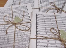 Vintage music Paper for Craft **30 sheets WHITE  Music scrapbooking decoupage 