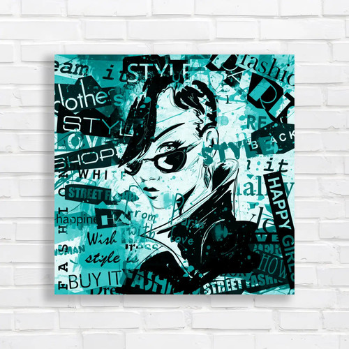 Fashion square teal canvas - fashion,