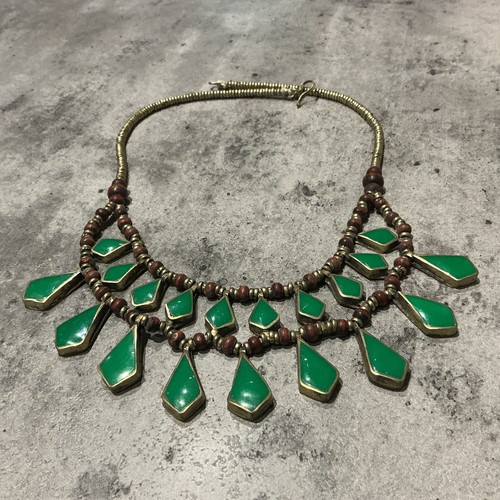 Vintage ethnic silver - ethnic, green
