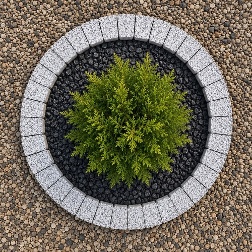 120cm white concrete garden - 120cm,