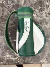 Vintage Ireland Caddy Mini Golf Bag Whiskey Bottle Stash Wine Carrier Green