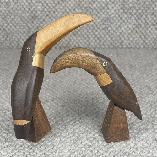 Hand carved wooden toucan - carved,