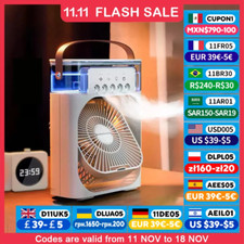 3-in-1 Portable Air Cooler Fan Humidifier LED NightLight Mini AC USB Home Office