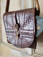 Vintage 1970s leather tooled bag original pixie fairy