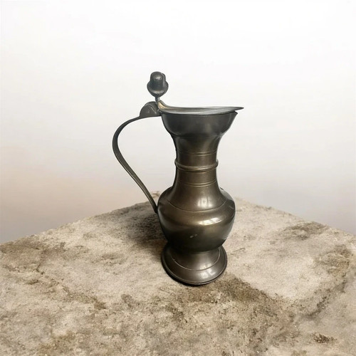 Vintage pewter lidded pot - vintage,