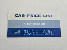 PEUGEOT 205 309 405 505 605 PRICE LIST SALES BROCHURE SEPTEMBER 1990