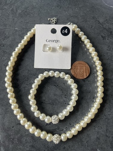 3pcs set faux pearl - faux,