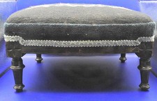 Victorian footstools with handworked floral tapestry Rectangular top