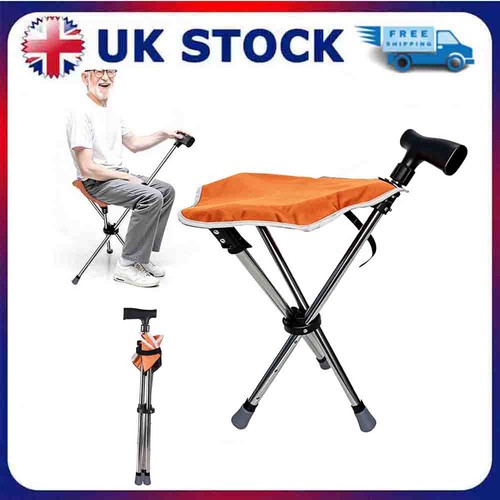 Folding walking stick seat - folding,