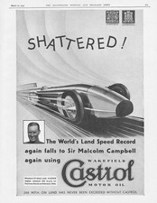 CASTROL MOTOR OIL Sir Malcolm Campbell Theme - Vintage Advertisement 1932