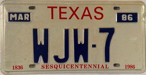 Vanity wjw license - vanity, wjw-7
