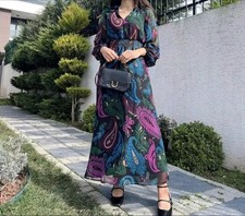 ZARA Women's LONG PRINTED