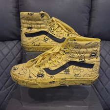 VANS Sk8-Hi x Peanuts Charlie Brown Maize Yellow Black High Top UK Size 8.5
