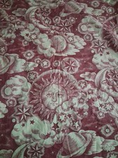 *ETOILE* NEW ENGLAND DESIGN 1994 Vintage Moon Stars Celestial Fabric Piece Craft