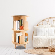 360?? Rotatable Bookshelf Wood