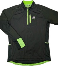 Karrimor X Lite Half Zip Running Top MEDIUM Mesh Panels Zip Pockets Green