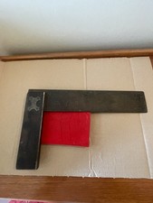 ANTIQUE LARGE SHIPWRIGHT CARPENTERS SET SQUARE MADE FROM ROSEWOOD  BRASS  STEEL