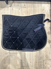 Saddle cloth Navy Velvet With Diamantés, Cob