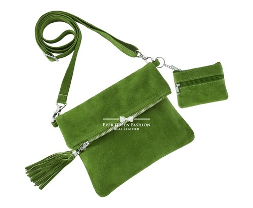 Women suede real leather bag - leather,