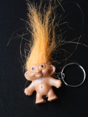 Orange haired lucky troll - haired, doll