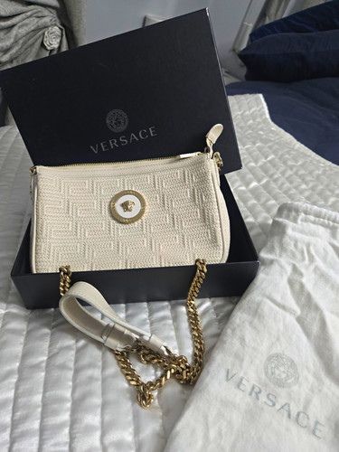 Versace white leather medusa - leather,