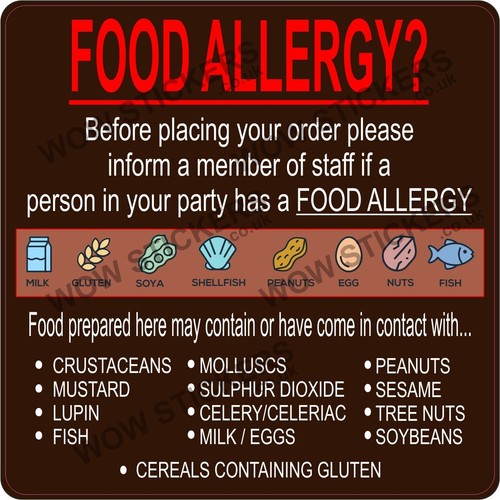 Food allergy sticker allergen - allergy,