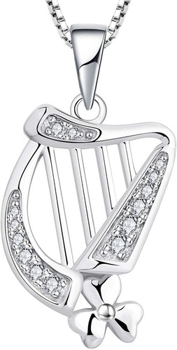 Irish harp necklace - irish, •
