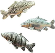 Set Of 3 Carp Fish Handcrafted