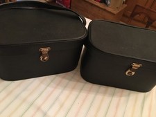 2 x vintage black vanity cases