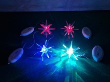 Set of 4 Large Multi-Coloured flashing Snowflake Christmas Table Lights