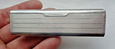 HEAVY VINTAGE 1961 ENGINE TURNED SOLID SILVER TRAVELLING HAIR COMB CASE