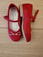 Girls Suede Glittered Snafffle Bow Shoes Size 13