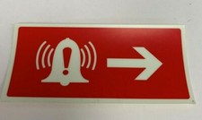 10 x GLOW IN THE DARK red Alarm arrow right stickers