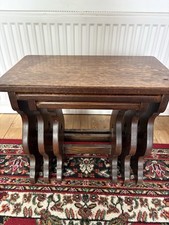 Vintage oak nest tables - of, 3