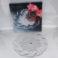 Soga Glass of Japan  Rumor   serving Plate frosted fruit Pattern 12.5 " boxed